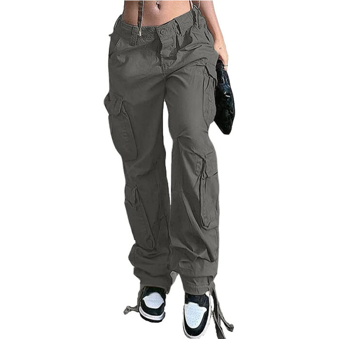Women's High Waist Pocket Loose Casual Working Pants Straight-leg Pants - Image 2
