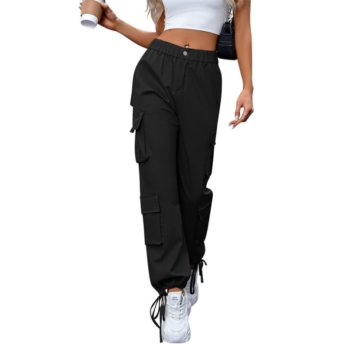 Women's High Waist Pocket Loose Casual Working Pants Straight-leg Pants - Image 4