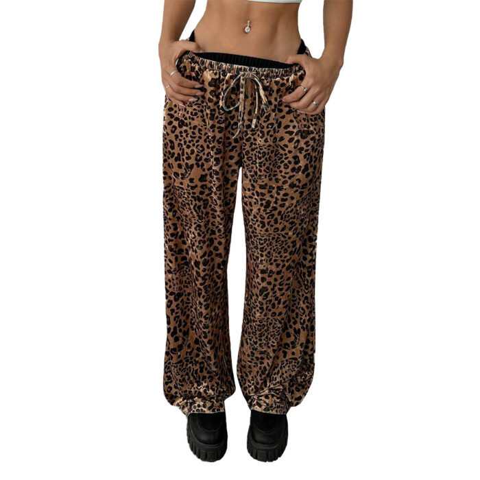 Women's Clothes Casual Pants Loose Drooping Leopard Print Trousers - Image 3