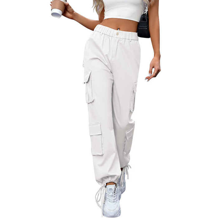 Women's High Waist Pocket Loose Casual Working Pants Straight-leg Pants - Image 8