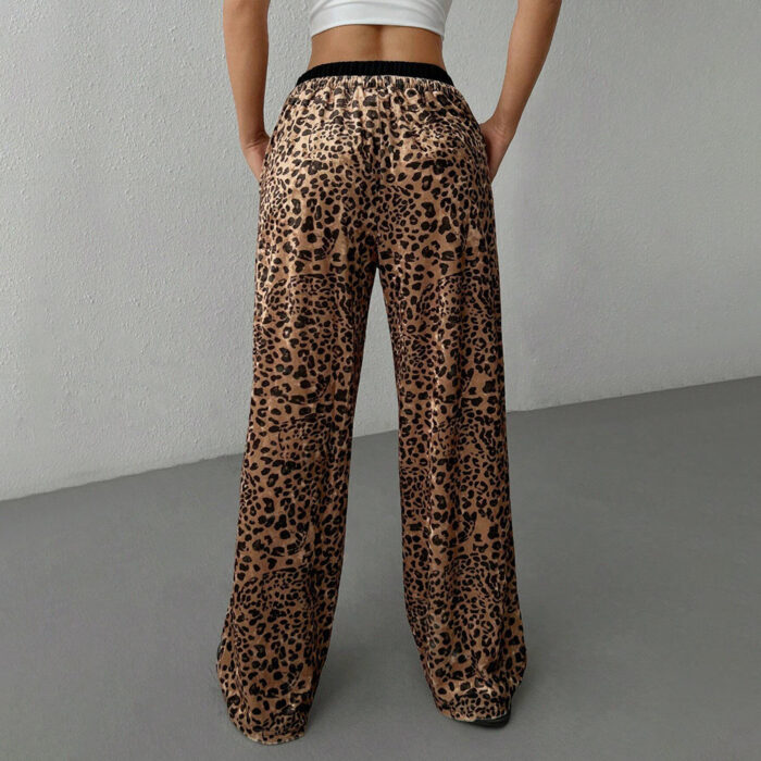 Women's Clothes Casual Pants Loose Drooping Leopard Print Trousers - Image 6