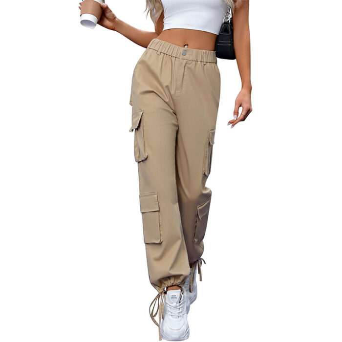 Women's High Waist Pocket Loose Casual Working Pants Straight-leg Pants - Image 9