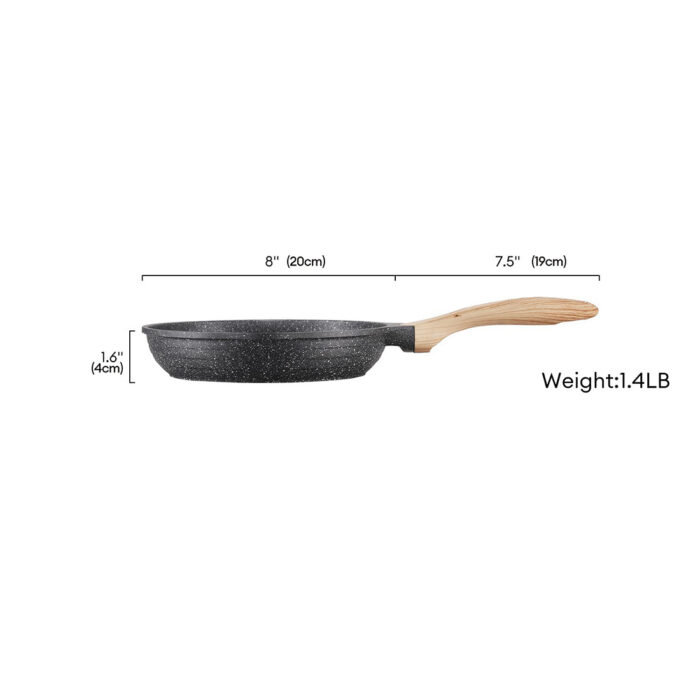 JEETEE 8 Inch Nonstick Frying Pan, Stone Coating Cookware, Nonstick Omelette Pan With Heat-Resistant Handle, Induction Skillet For Eggs - Image 5