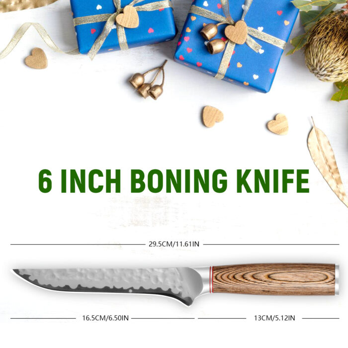 Chef Knife, Kiritsuke Knife, Santoku Knife, Boning Knife, Japanese Sharp Vegetable Knife Professional Slicing Knife With Rosewood Handle And Gift Box - Image 9